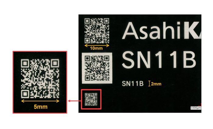 レオナ™SNシリーズレーザーマーキング二次元コード印字例