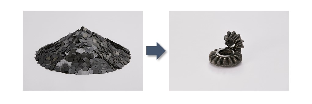 Component formed from UD tape chops