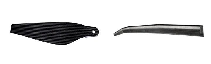 Cánh quạt máy bay không người lái (trái) và máy bay cánh cố định (phải) được làm từ vật liệu composite FRP × SunForce™